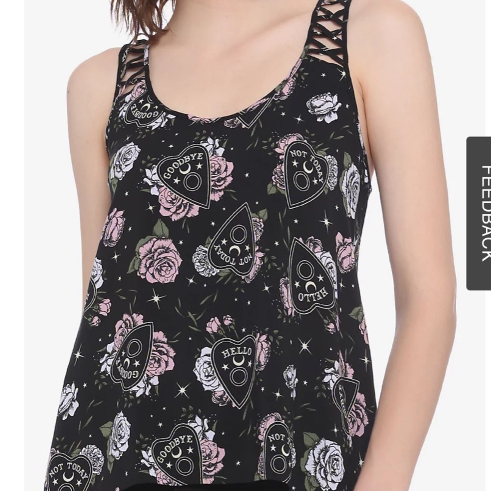 Floral‎ Planchette Strappy Back Girls Woven Tank Top Hot Topic Witchy Spooky